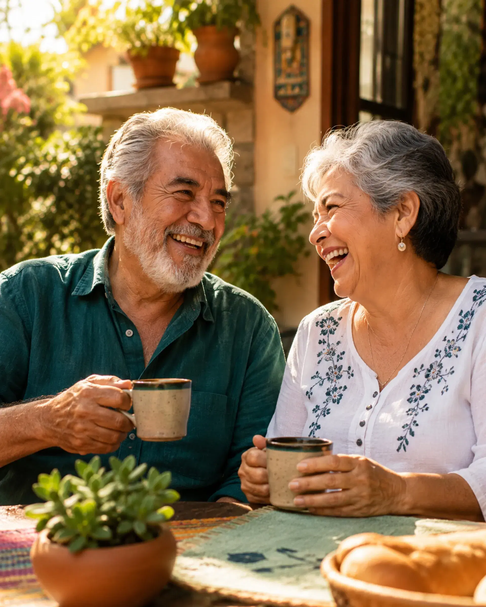 Pareja de adultos mayores disfrutando su vida